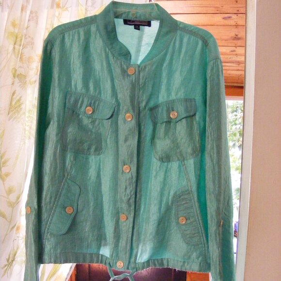 Ladies Size 1X Blue-green Coat Jacket Windbreaker by Unear - Picture 1 of 11